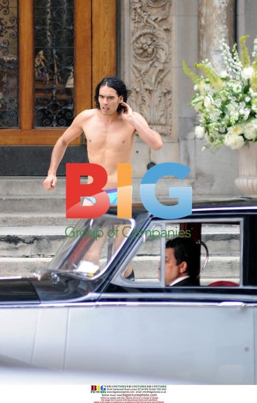 Russell Brand On Set for 'Arthur'