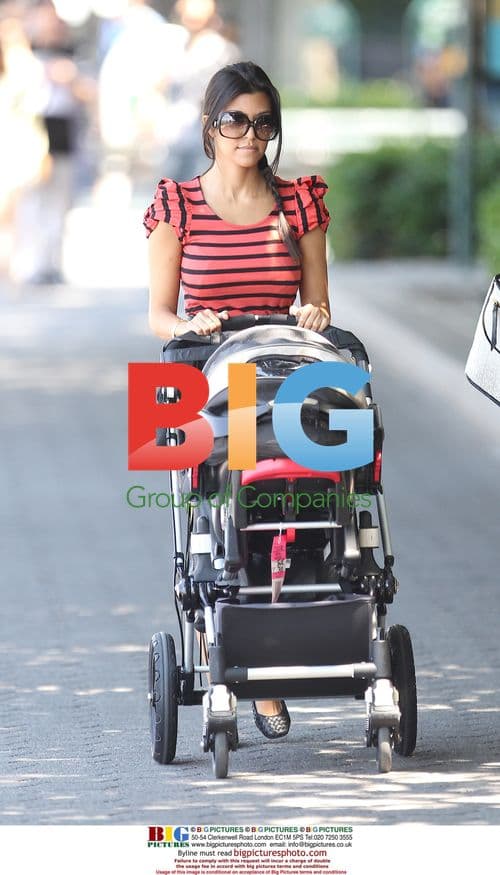Kourtney Kardashian takes walk with friend and babies
