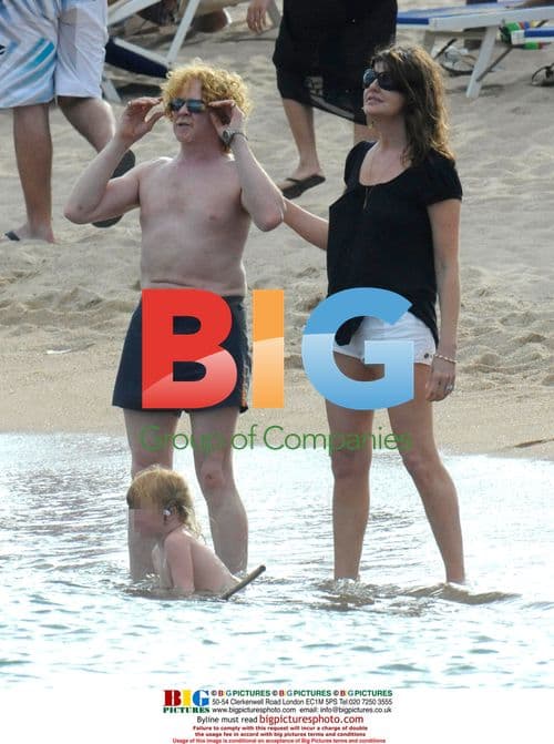Mick Hucknall and Family on Sardinia Beach