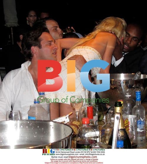 Tara Reid, Rodrigo De Santiago and Michael Axtmann at Denise Rich Party