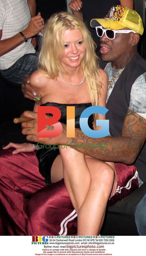 Tara Reid and Dennis Rodman at VIP Room in St. Tropez