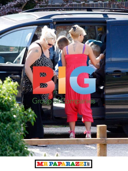 Kerry Katona Leaves with Children