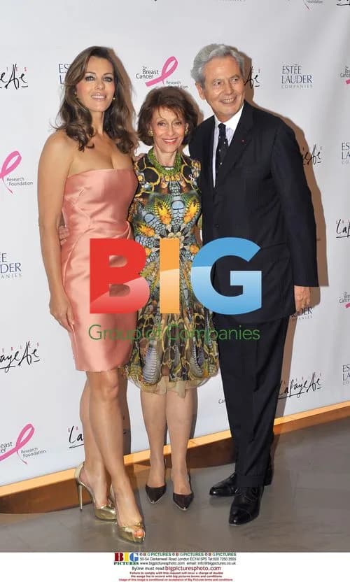 Elizabeth Hurley and Evelyn Lauder at Paris Exhibition