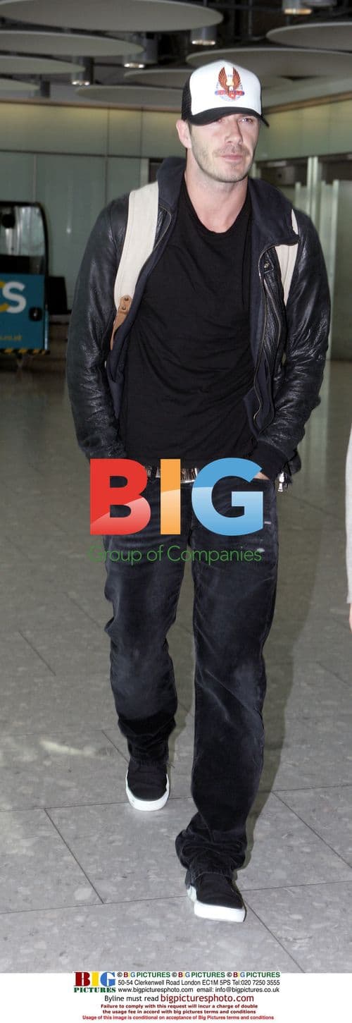 David Beckham Arrives at Heathrow
