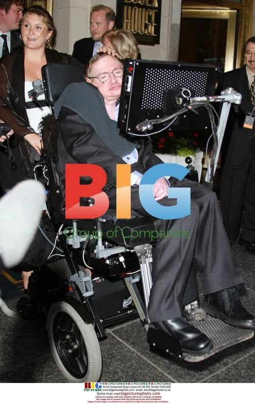 Professor Stephen Hawking Leaving Hotel
