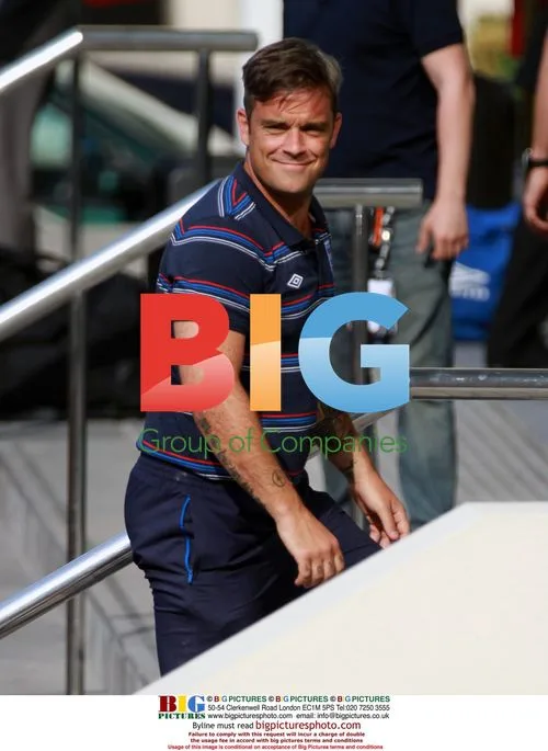 Robbie Williams Arrives for Soccer Aid Match