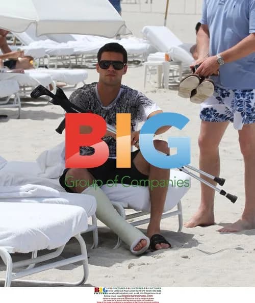 Michael Ballack on Beach with Wife