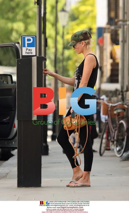 Sarah Harding filling up at a London garage