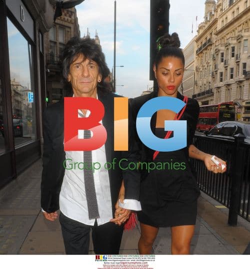 Ronnie Wood and Ana Araujo Outside Gallery