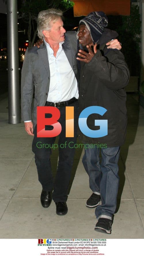 Michael Douglas Chats with Homeless Man in Beverly Hills