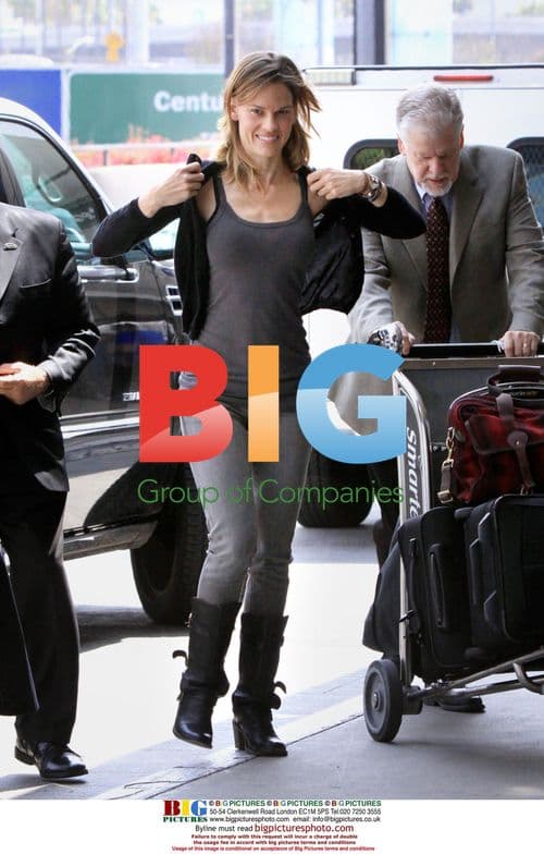 Hilary Swank Heads to LAX with Boyfriend