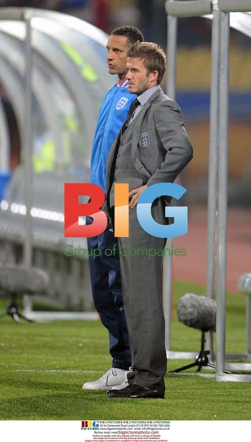 David Beckham and Rio Ferdinand at World Cup 2010 match