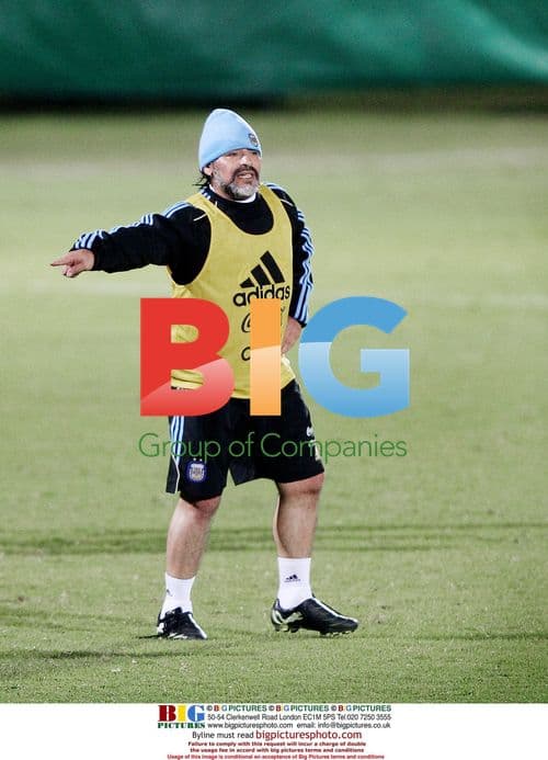 Diego Maradona Training at 2010 FIFA World Cup