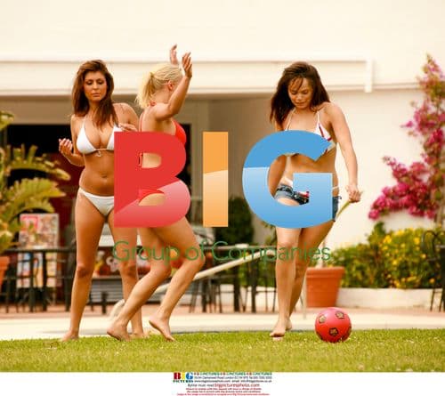 Glamour models have fun playing football in Marbella