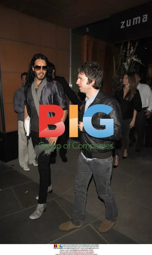 Russell Brand, Noel Gallagher and Sarah McDonald at Zuma restaurant