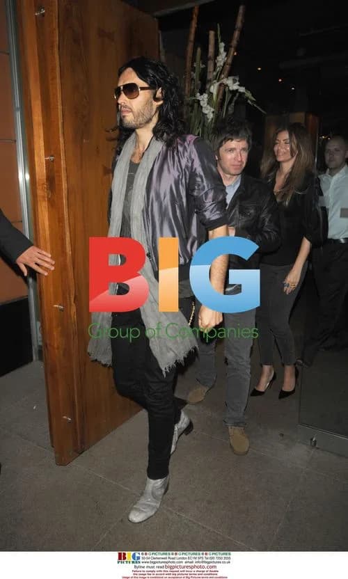 Russell Brand, Noel Gallagher and Sarah McDonald at Zuma