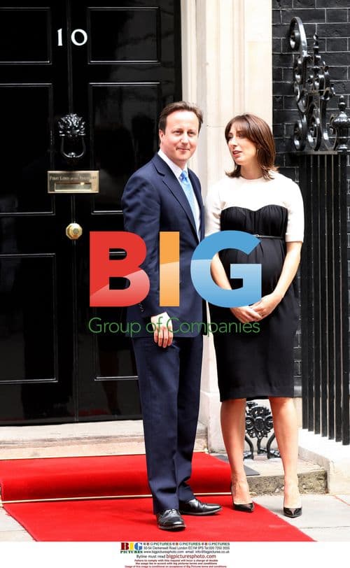 British PM David Cameron and wife Samantha await French leaders