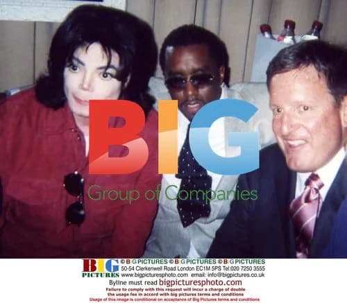 P Diddy, Michael Jackson, and Ron Burkle at 2003 MTV Post Party