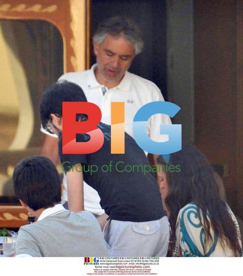 Andrea Bocelli Seen Having Lunch With Family on Yacht
