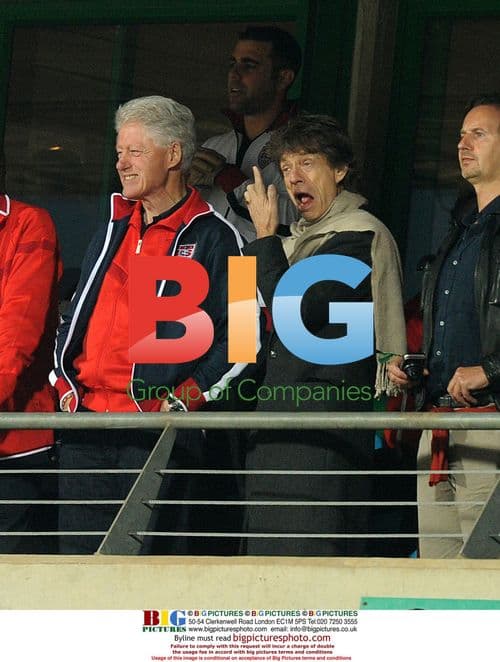 Bill Clinton and Mick Jagger Watch World Cup Match