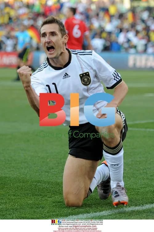 Miroslav Klose celebrates goal in 2010 World Cup