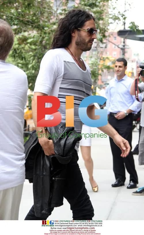 Russell Brand Arrives at Hotel in NYC