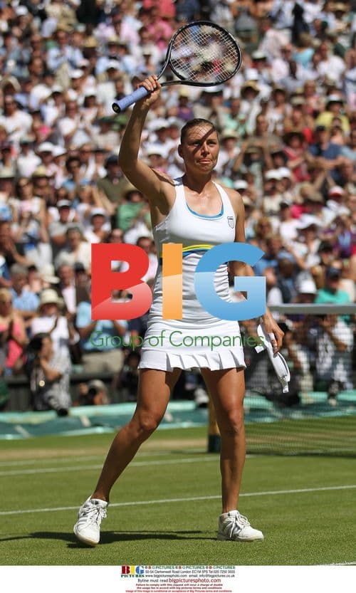 Vera Zvonareva Celebrates Wimbledon Quarter-Final Win