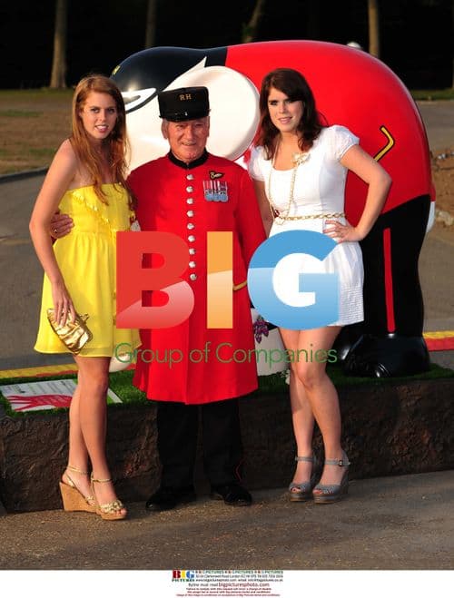 Princesses Beatrice and Eugenie at Elephant Parade