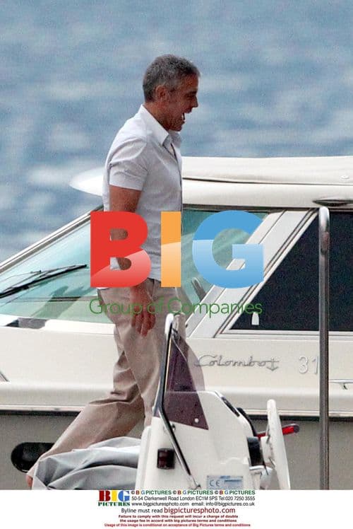 George Clooney and friends boat trip in Italy