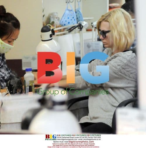 Actress January Jones Gets Nails Done
