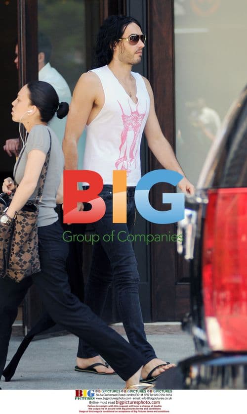 Russell Brand Leaves Hotel in NYC
