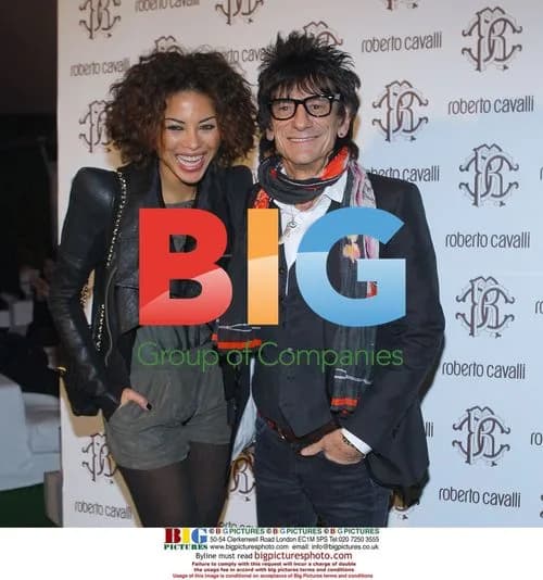 Ronnie Wood and Ana Araujo at Milan Fashion Week
