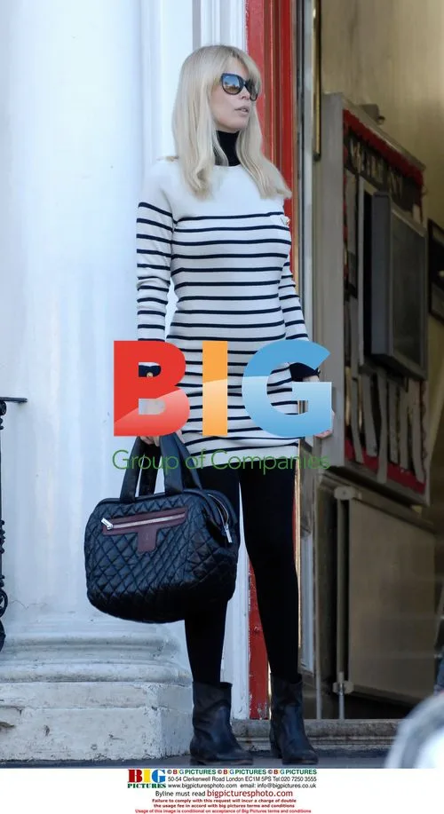 Claudia Schiffer Drops Kids Off