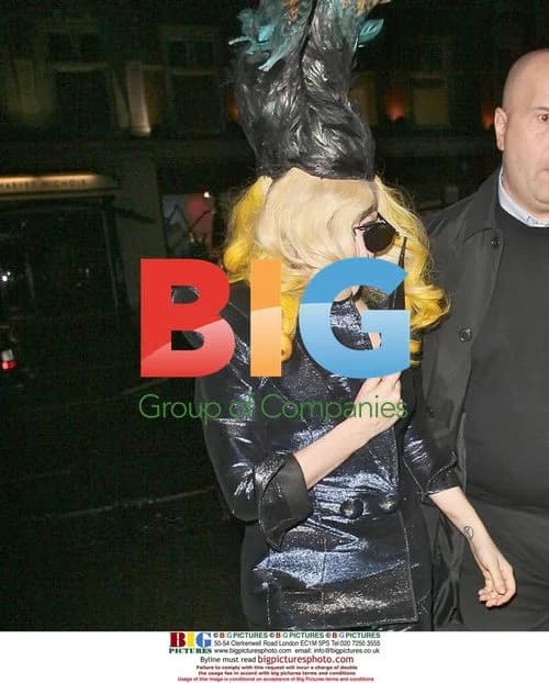 Lady Gaga Wearing Head-Dress in London