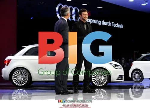 Audi CEO and Justin Timberlake at A1 Launch