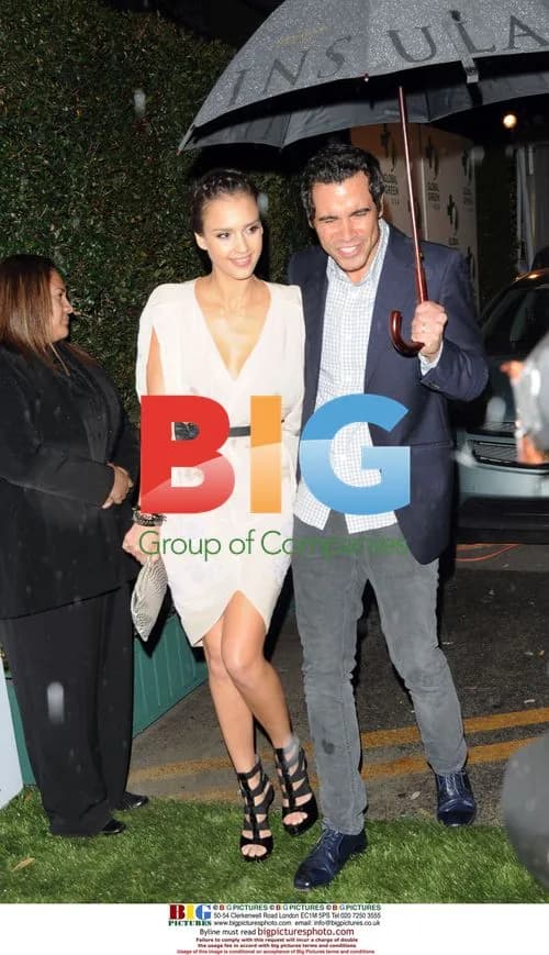 Jessica Alba and Cash Warren at Global Green Pre-Oscar Party