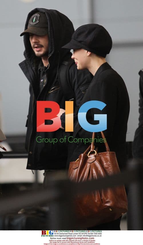 Shia LeBeouf and Carey Mulligan at JFK Airport