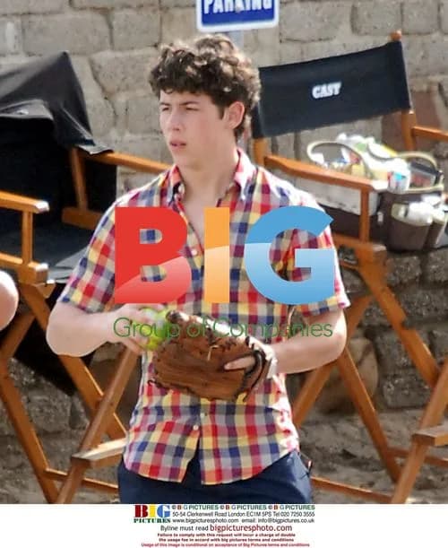 Nick Jonas on Film Set with Brothers