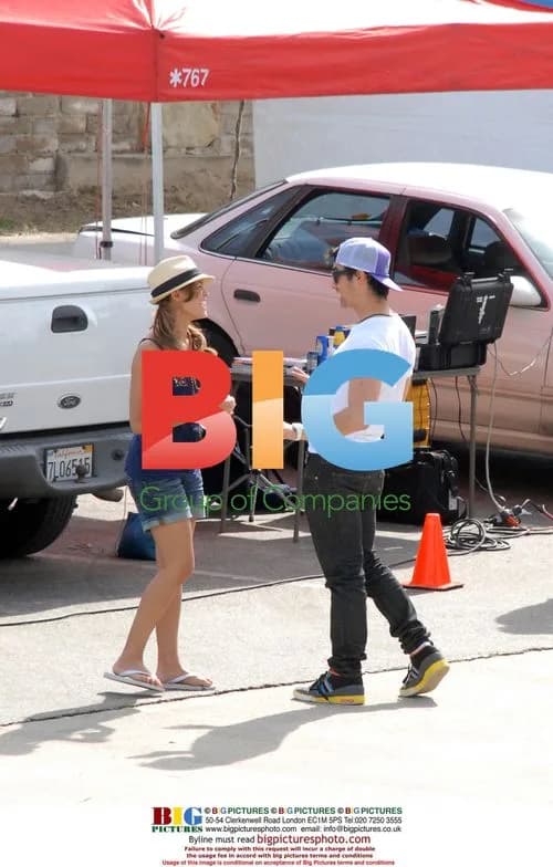 Nick Jonas Plays Catch on Set