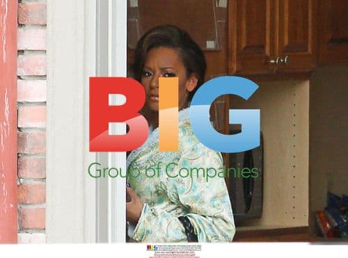 Melanie B in Green Dressing Gown