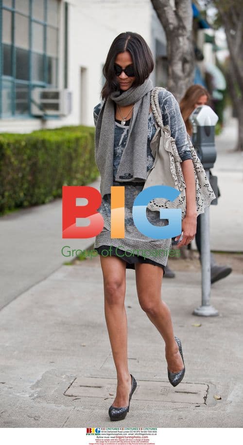 Zoe Saldana Leaves Oscar Dress Fitting