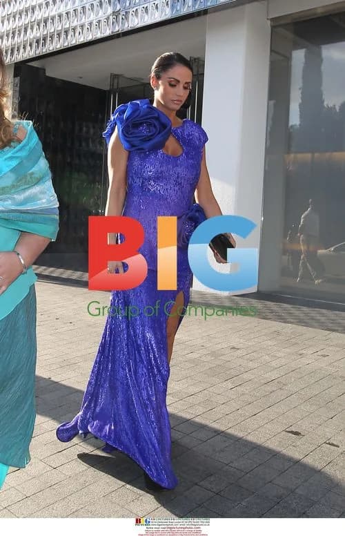 Katie Price arrives at Elton John Aids party