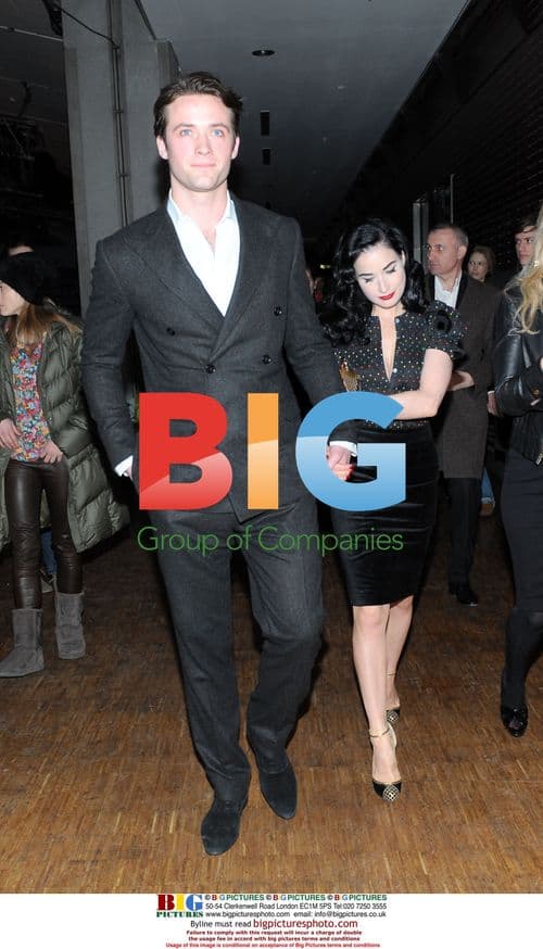 Dita Von Teese and Louis Marie de Castelbajac at Paris Fashion Week