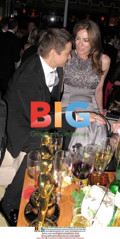Jeremy Renner and Katheryn Bigelow at Vanity Fair Oscar Party