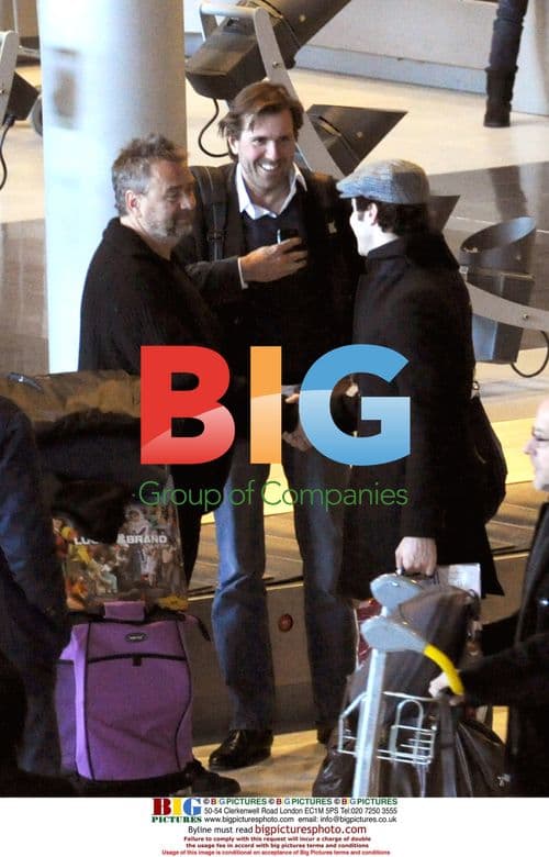 Tahar Rahim and Luc Besson at Paris Airport