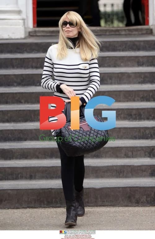Claudia Schiffer Drops Off Kid in London
