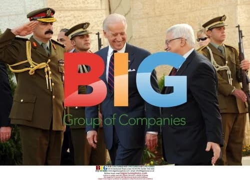 Joe Biden and Mahmoud Abbas in Ramallah