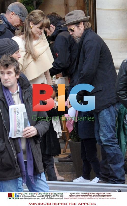 Brad Pitt & Jolie Meet on Film Set in France