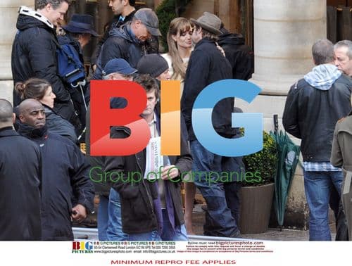 Brad Pitt and Family on Film Set