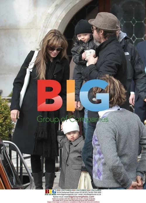 Brad Pitt, Angelina Jolie, and Twins Visit Venice Hotel